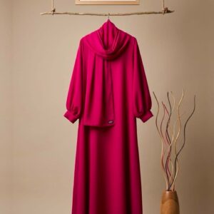 maroon abaya set
